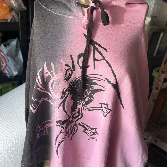 Metallica Jagged Skull Split-Dye Crop Top Hoodie Womens size XL as is condition - Picture 1 of 7
